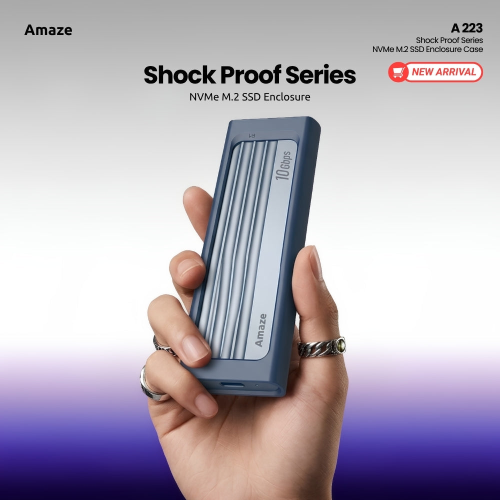 Shock Proof Series NVMe M.2 SSD Enclosure Case | A-223
