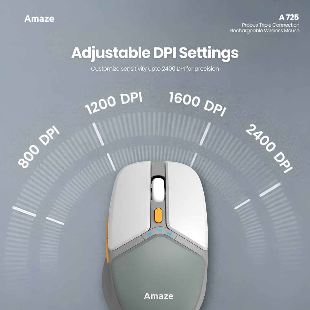 Probus Triple Connection Rechargeable Wireless Mouse   | A725