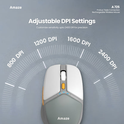 Probus Triple Connection Rechargeable Wireless Mouse   | A725