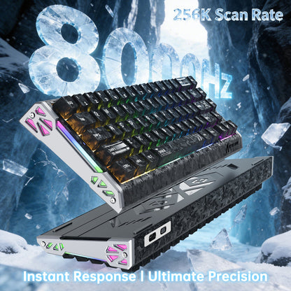 ATTACK SHARK R68 HE Carbon Fiber Wired Rapid Trigger Magnetic Switch Keyboard With C01 Ultra RGB Coiled Cable