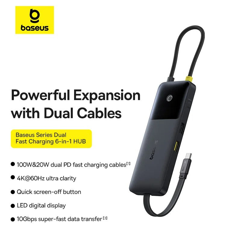 Baseus Dual Fast Charging 6-in-1 HUB