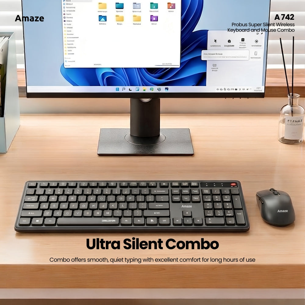 Probus Super Silent Wireless Keyboard and Mouse Combo- A742