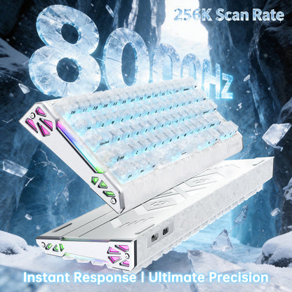 ATTACK SHARK R68 HE Carbon Fiber Wired Rapid Trigger Magnetic Switch Keyboard With C01 Ultra RGB Coiled Cable