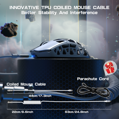 ATTACK SHARK R3 Magnesium Alloy Gaming Mouse 8K with C06 Coiled Cable