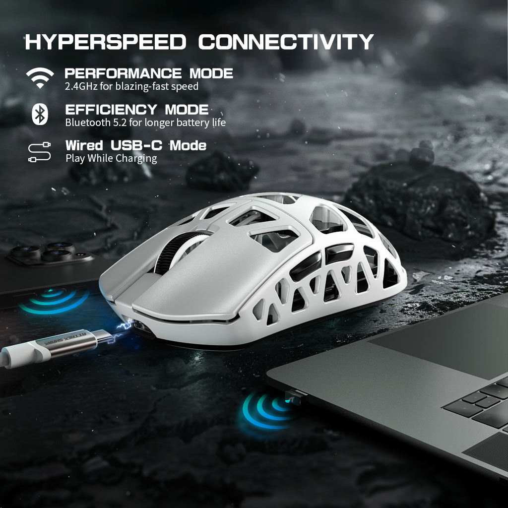ATTACK SHARK R3 Magnesium Alloy Gaming Mouse 8K with C06 Coiled Cable