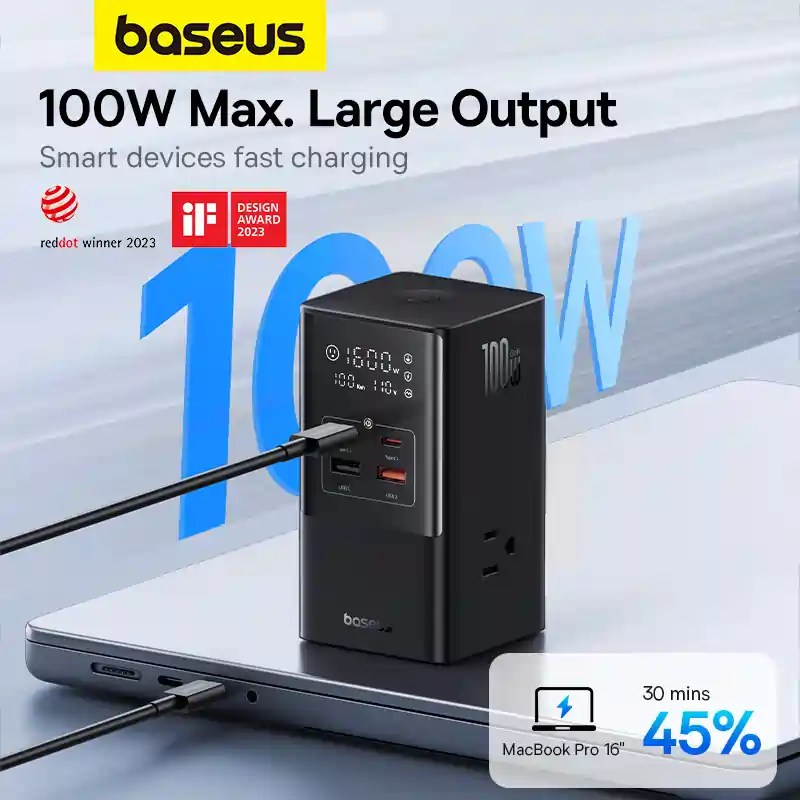Baseus PowerCombo Power Strip 3AC+2U+2C 100W