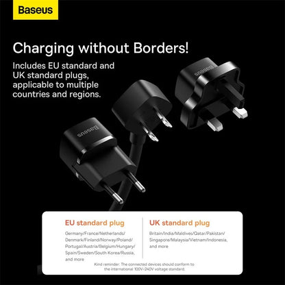 Baseus PowerCombo Mini PowerStrip 1AC with 1.0m Power Cord US (Including EU and UK Plug Adapters)