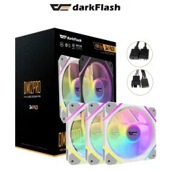 DM12PRO 3in1 WHITE RGB FANS Set With Controller & Remote