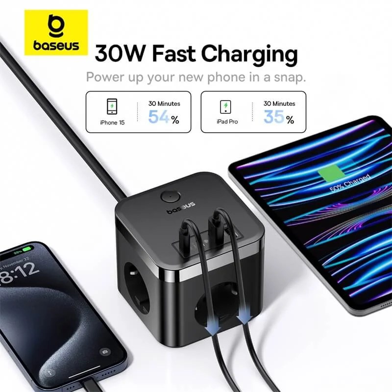 Baseus Powercombo Cube Powerstrip 3AC+2U+2C 30W