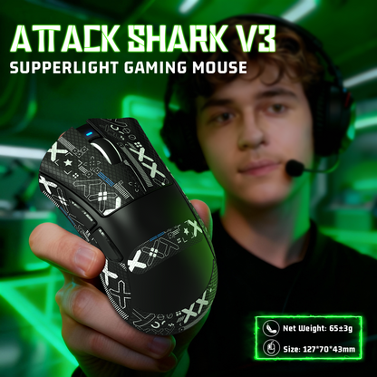 ATTACK SHARK V3 Ultra-Light Tri-Mode Gaming Mouse