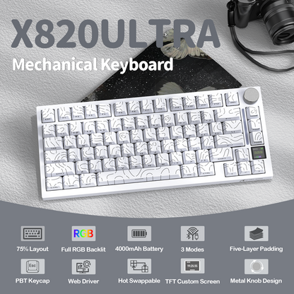 ATTACK SHARK X820Ultra Tri-mode Gasket Mechanical Keyboard