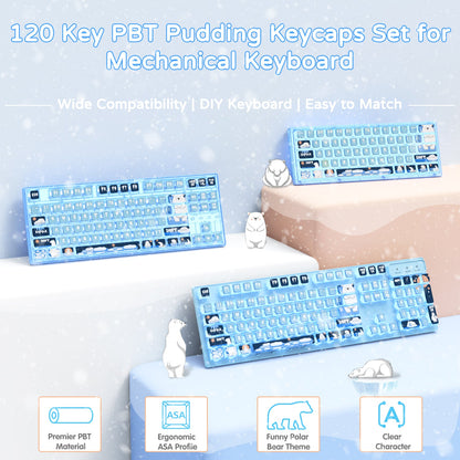 ATTACK SHARK 120 Keys PBT Dye-Sublimation Pudding Keycaps Set