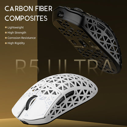 ATTACK SHARK R5 ULTRA Carbon Fiber Wireless 8K PAW3950MAX Gaming Mouse with 8K Coiled Cable