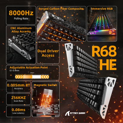 ATTACK SHARK R68 HE & R11 ULTRA Carbon Fiber Gaming Bundle