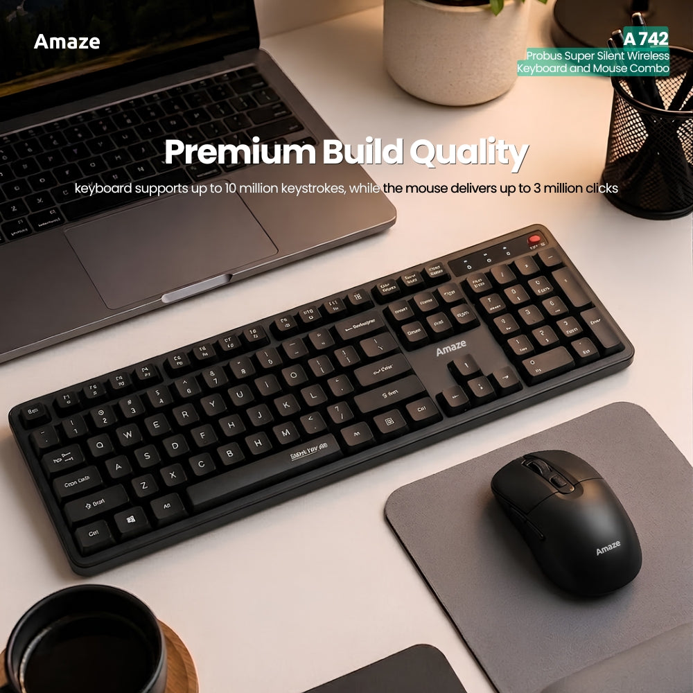 Probus Super Silent Wireless Keyboard and Mouse Combo- A742