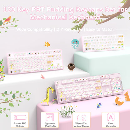 ATTACK SHARK 120 Keys PBT Dye-Sublimation Pudding Keycaps Set