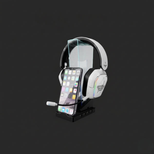 XTRIKE ME HT-09 HEADSET & PHONE STAND WITH 4 USB PORT AND LED LIGHT