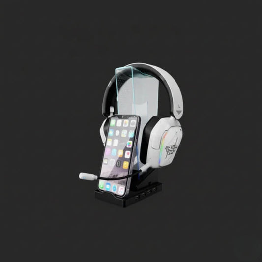 XTRIKE ME HT-09 HEADSET & PHONE STAND WITH 4 USB PORT AND LED LIGHT
