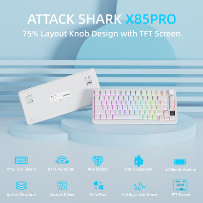 ATTACK SHARK X85PRO Tri-mode Gasket Mechanical Keyboard