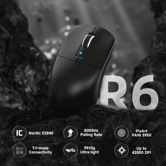 ATTACK SHARK R6 LIGHTSPEED Wireless Gaming Mouse with C06 Mouse Coiled Cable