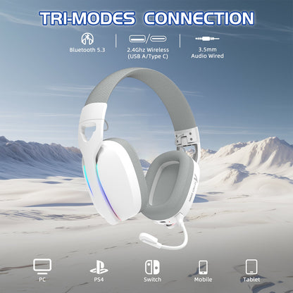 ATTACK SHARK L90 Foldable RGB Ultra-Light Tri-Mode Gaming Headset