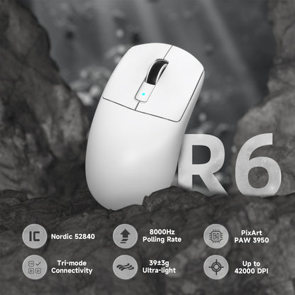 ATTACK SHARK R6 LIGHTSPEED Wireless Gaming Mouse with C06 Mouse Coiled Cable