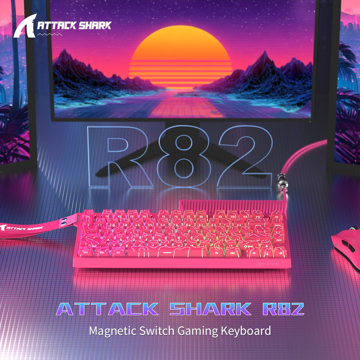 ATTACK SHARK R82 HE Wired 75% Gaming Keyboard  with C01ULTRA LED Cable