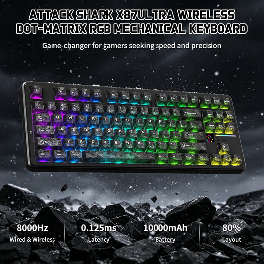 ATTACK SHARK X87 ULTRA Wireless Mechanical Keyboard With 8K Wireless Receiver