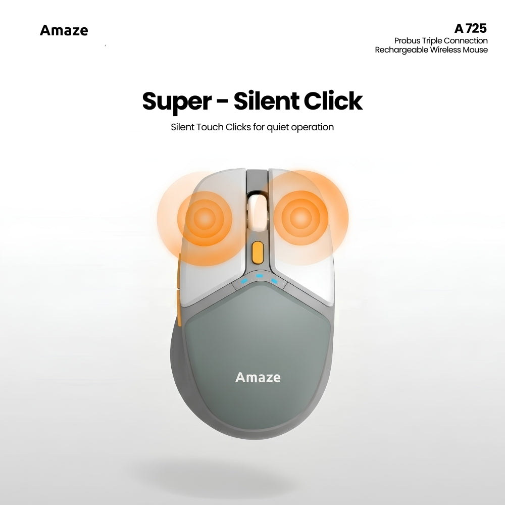 Probus Triple Connection Rechargeable Wireless Mouse   | A725