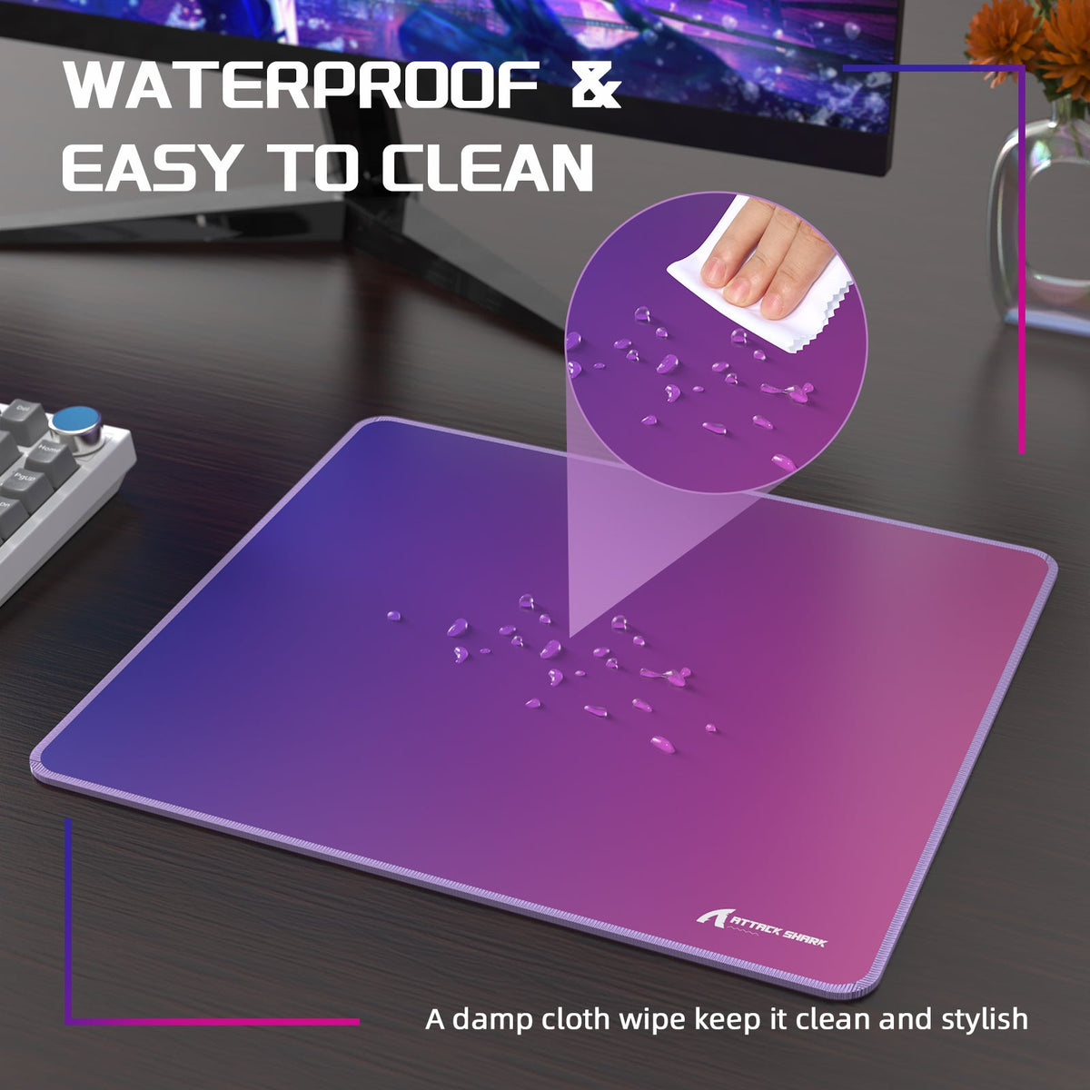 ATTACK SHARK CM03 eSport Gaming Mouse Pad (Rainbow Coated)