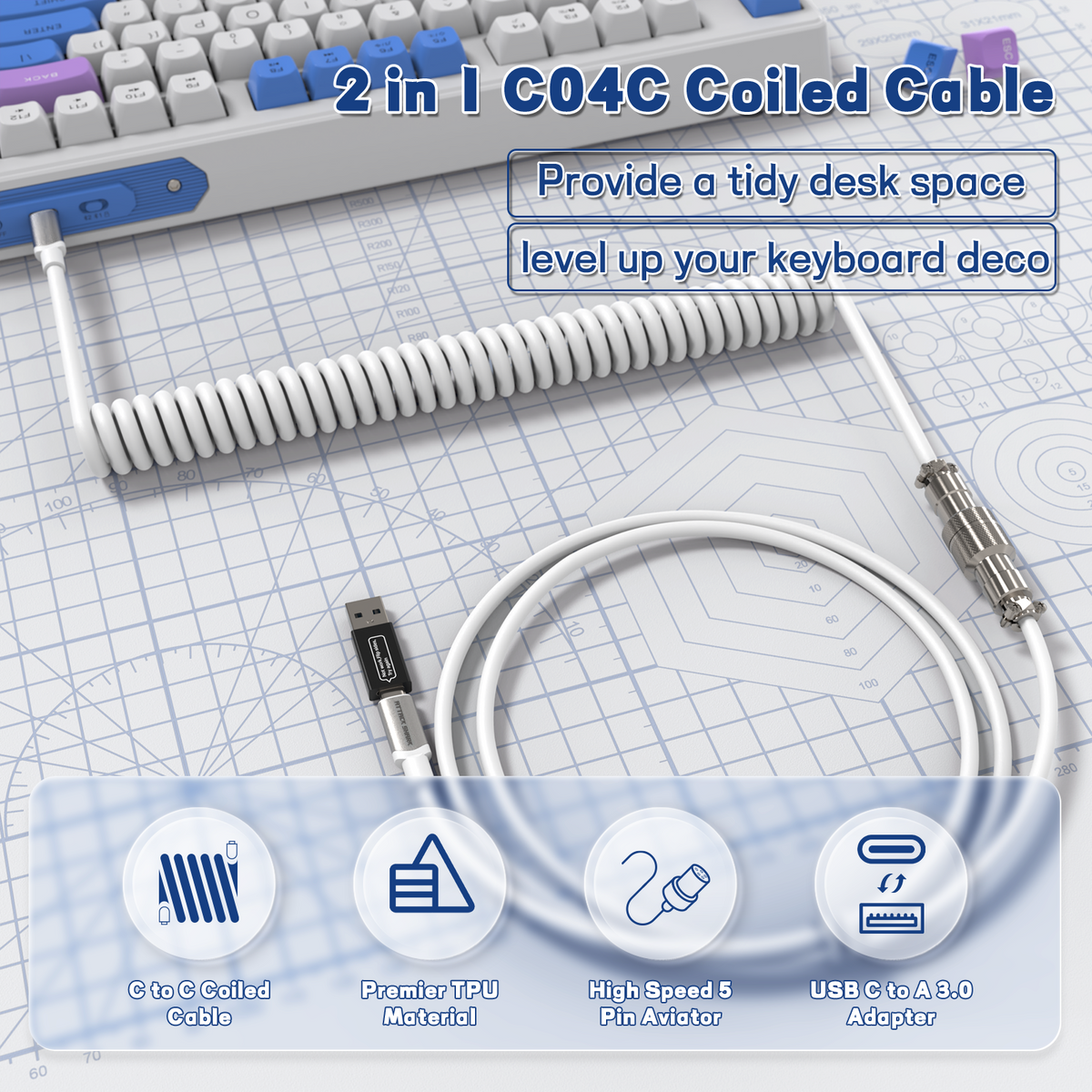 ATTACK SHARK C04-C COILED CABLE