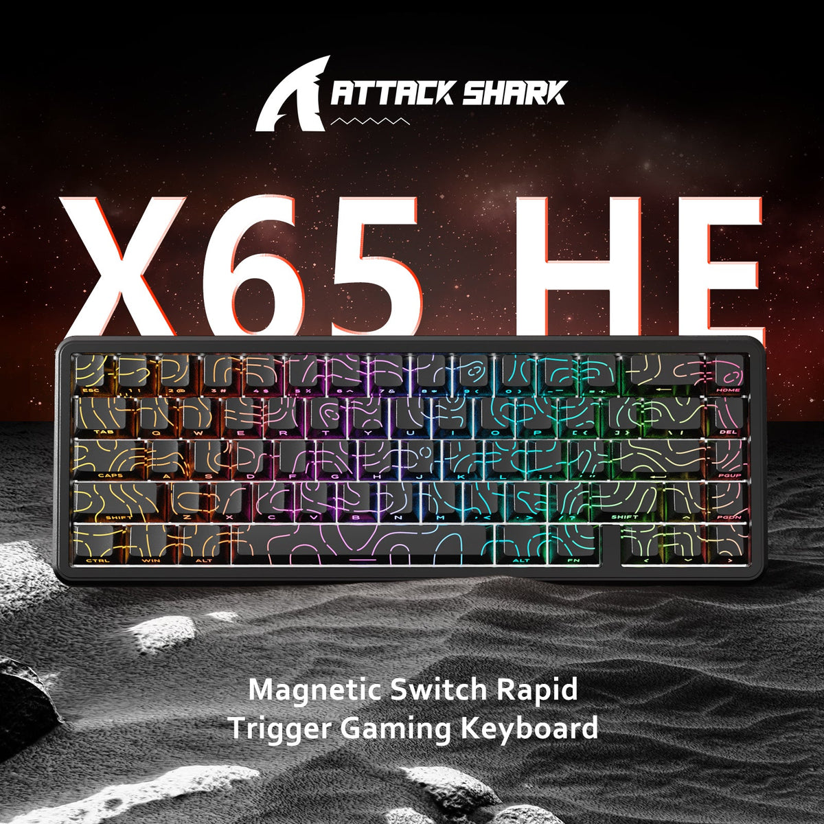 ATTACK SHARK X65 HE Magnetic Switch Rapid Trigger Keyboard