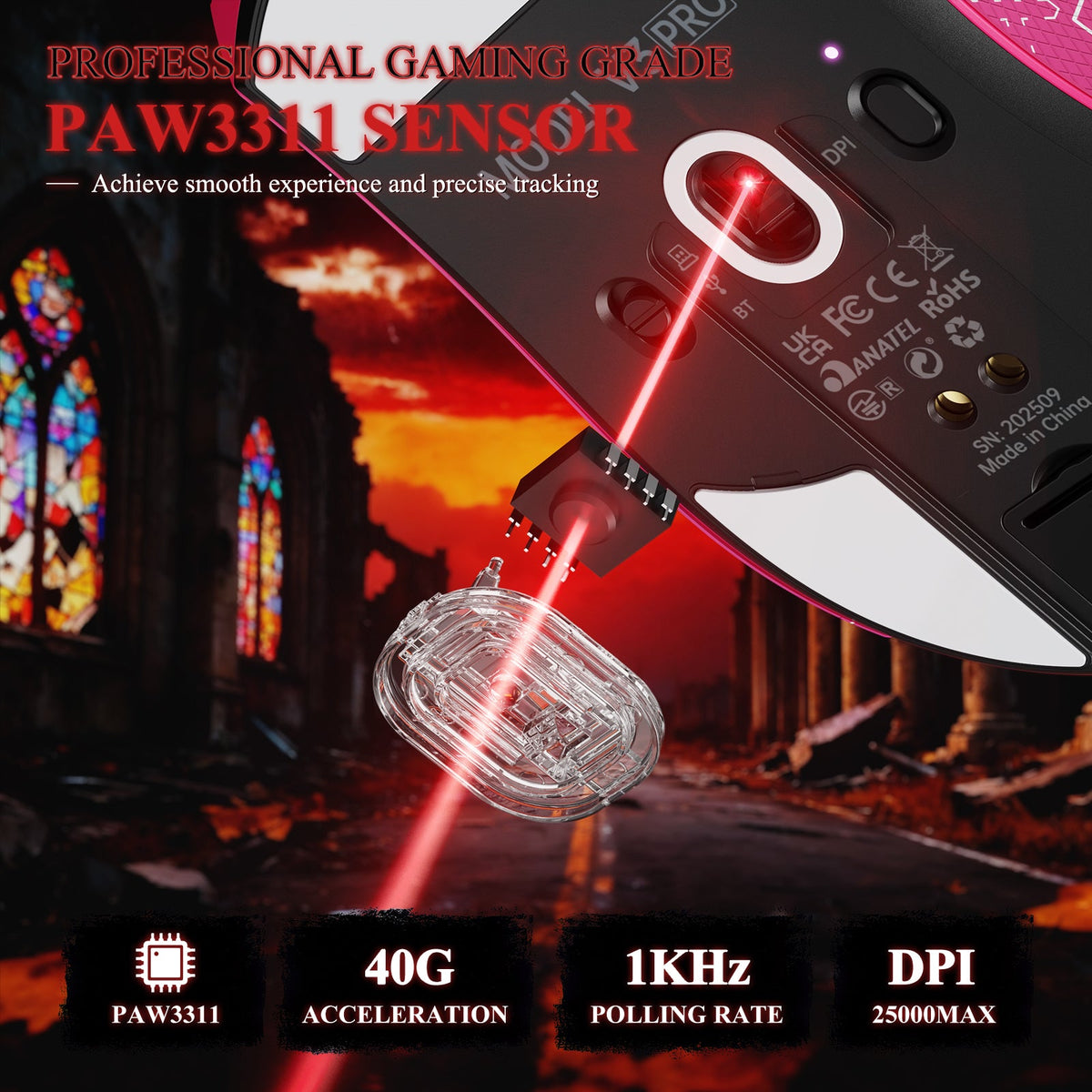 ATTACK SHARK V3PRO Ultra-Light Tri-Mode Gaming Mouse with Charging Dock