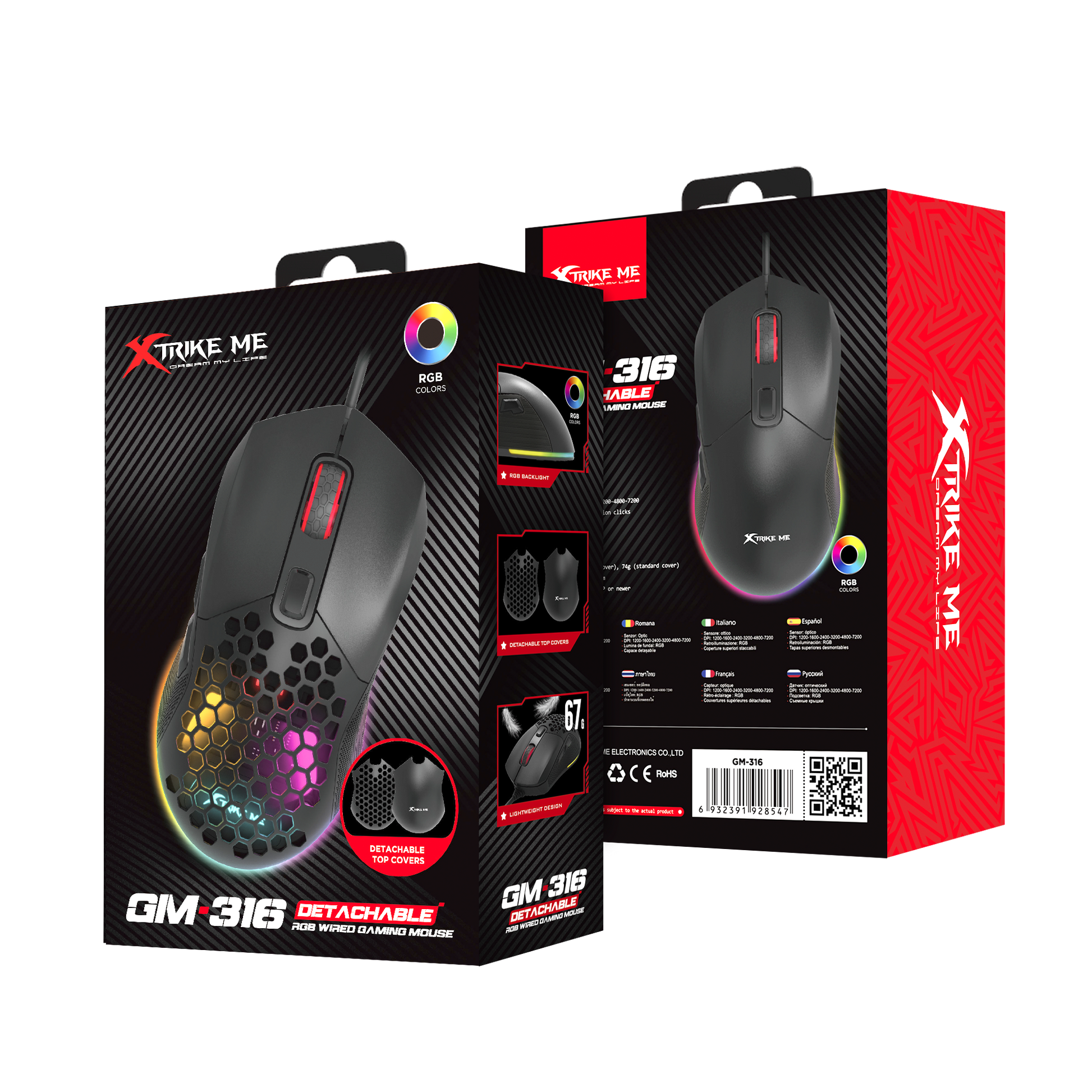 Xtrike Me Gm-316 Wired 7 Buttons Rgb Gaming Mouse