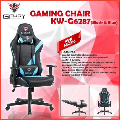 GFury Gaming Chair KW-G6287 (Black & Blue)
