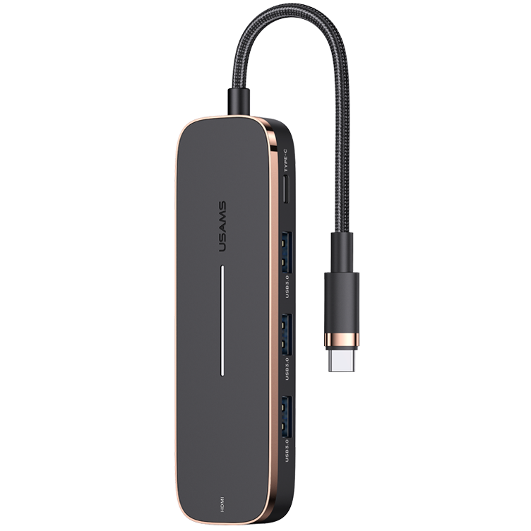USAMS 5-in-1 Type-C To TO HDMI + PD + USB 3.0 X 2 + MICRO SD