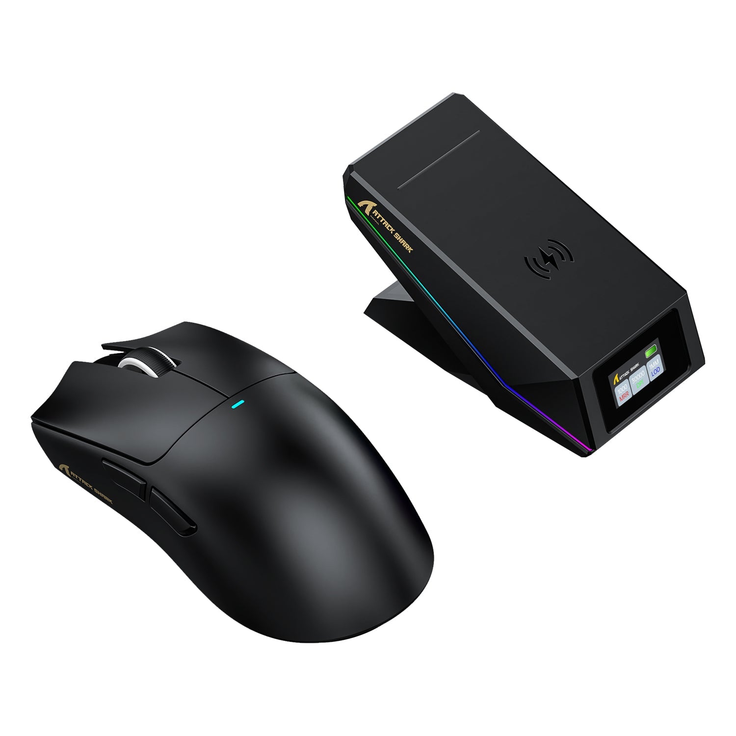 ATTACK SHARK X11 PRO V2 Wireless Gaming Mouse with TFT Display Charging Dock with C06 Coiled Cable