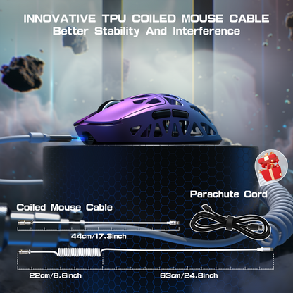 ATTACK SHARK R2 Magnesium Alloy PAW3950 Gaming Mouse 8K with Mouse Coiled Cable (Not Include the Charging Dock)