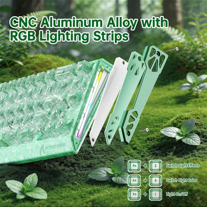 ATTACK SHARK R68 HE Carbon Fiber Wired Rapid Trigger Magnetic Switch Keyboard With C01 Ultra RGB Coiled Cable