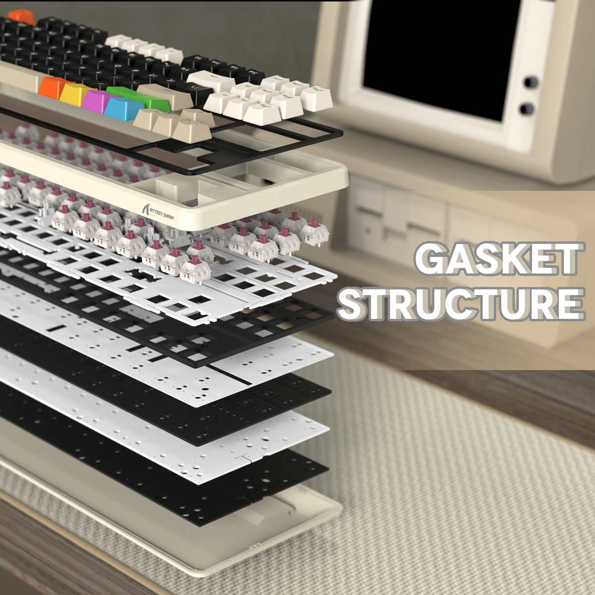 ATTACK SHARK X87 Tri-mode Gasket Mechanical Keyboard