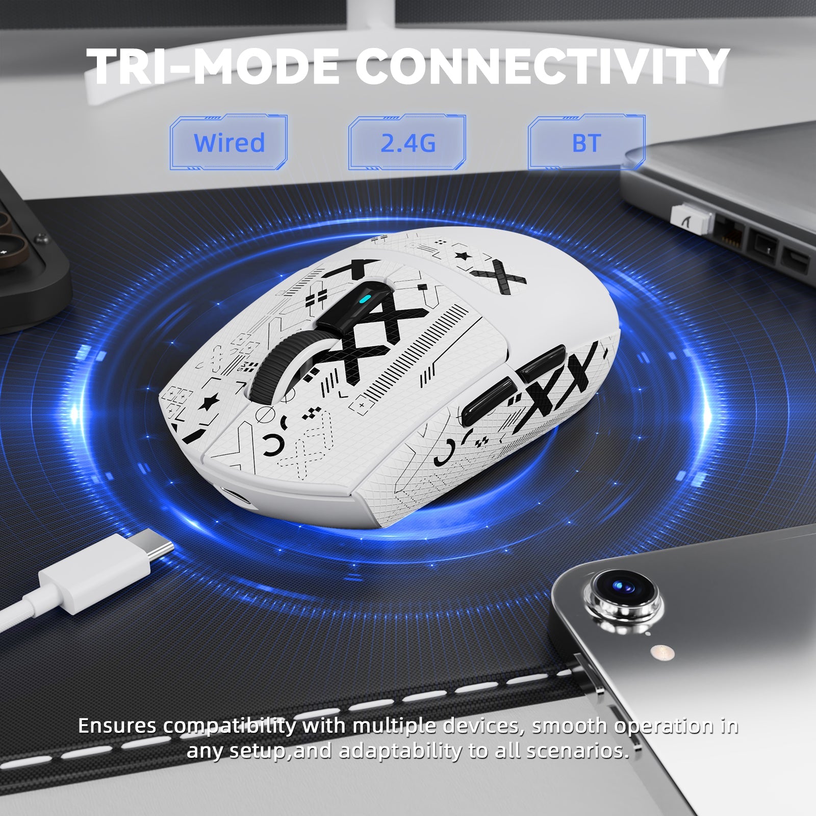 ATTACK SHARK G3 PRO Tri-mode Wireless Gaming Mouse with Charge Dock 25000 DPI Ultra Lightweight