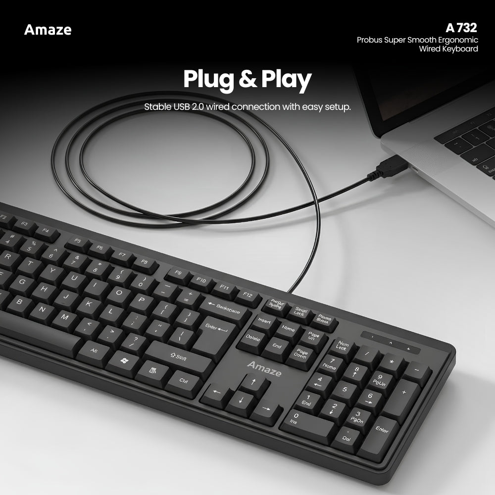 Probus Super Smooth Ergonomic Wired Keyboard | A732