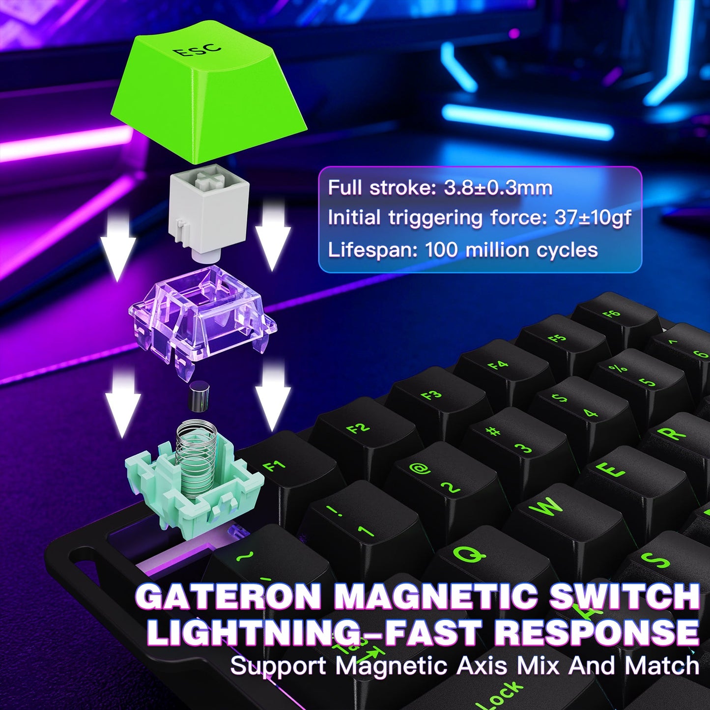 ATTACK SHARK M36 HE One-Handed Magnetic Switch Keyboard