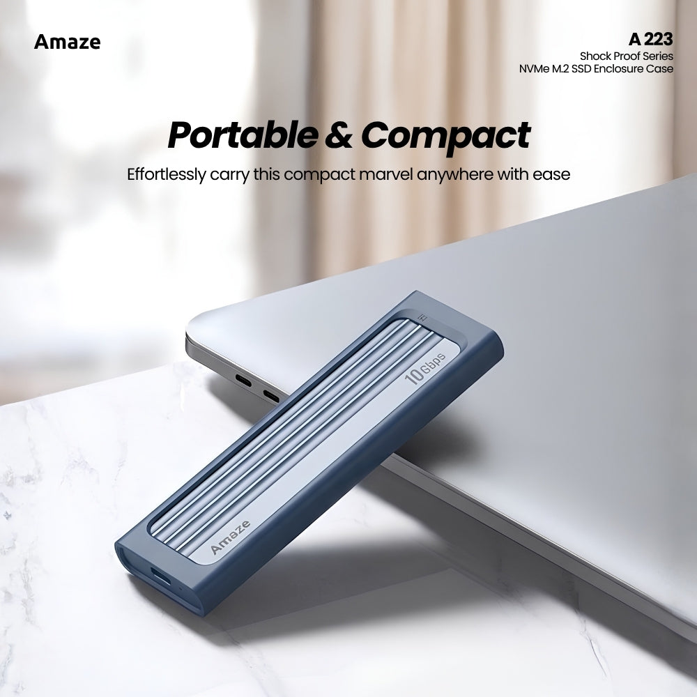 Shock Proof Series NVMe M.2 SSD Enclosure Case | A-223