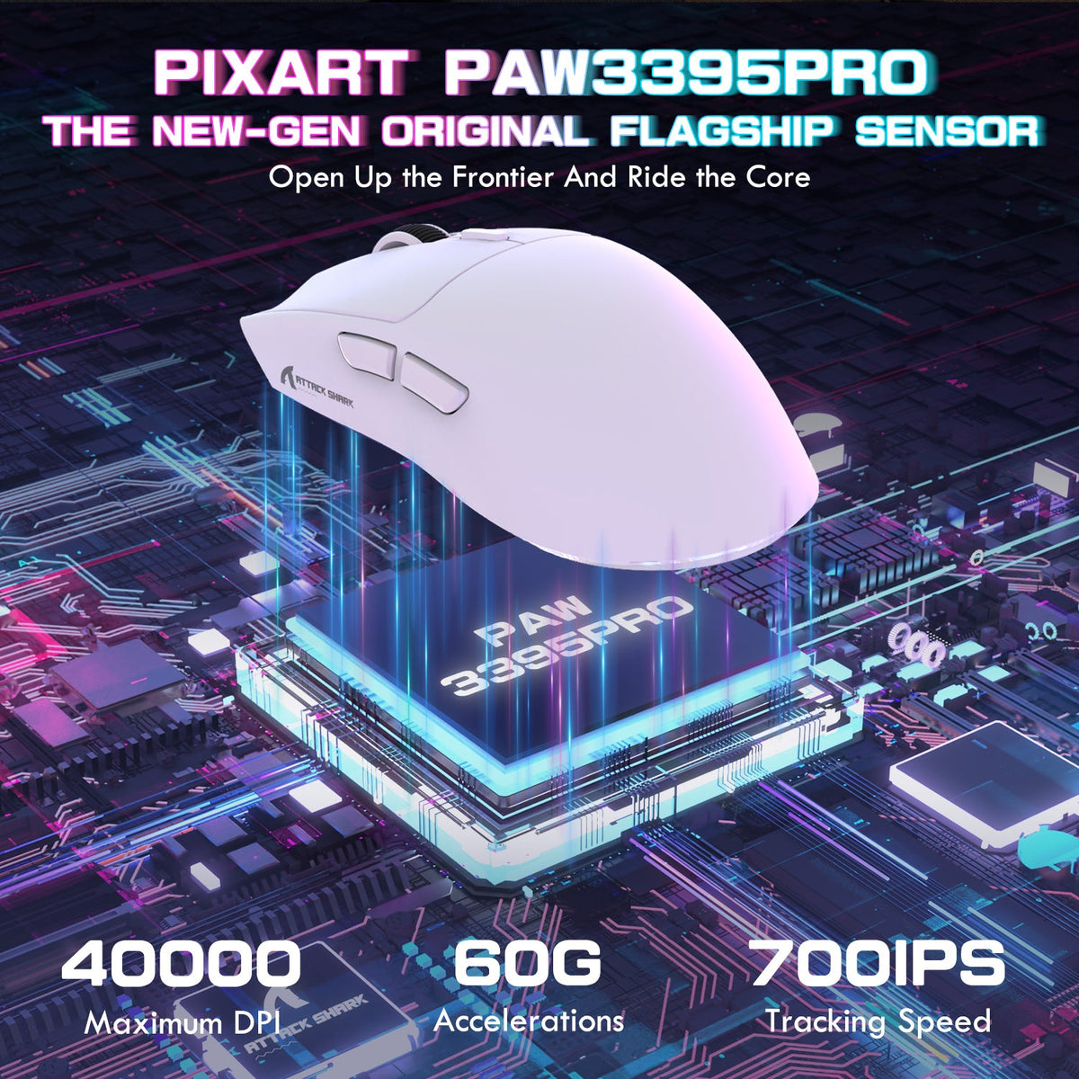 ATTACK SHARK X1 Tri-mode Gaming Mouse With Touchpad RGB Charging Dock PAW3395PRO Sensor