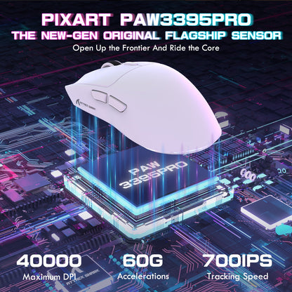 ATTACK SHARK X1 Tri-mode Gaming Mouse With Touchpad RGB Charging Dock PAW3395PRO Sensor