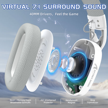 ATTACK SHARK L90 Foldable RGB Ultra-Light Tri-Mode Gaming Headset