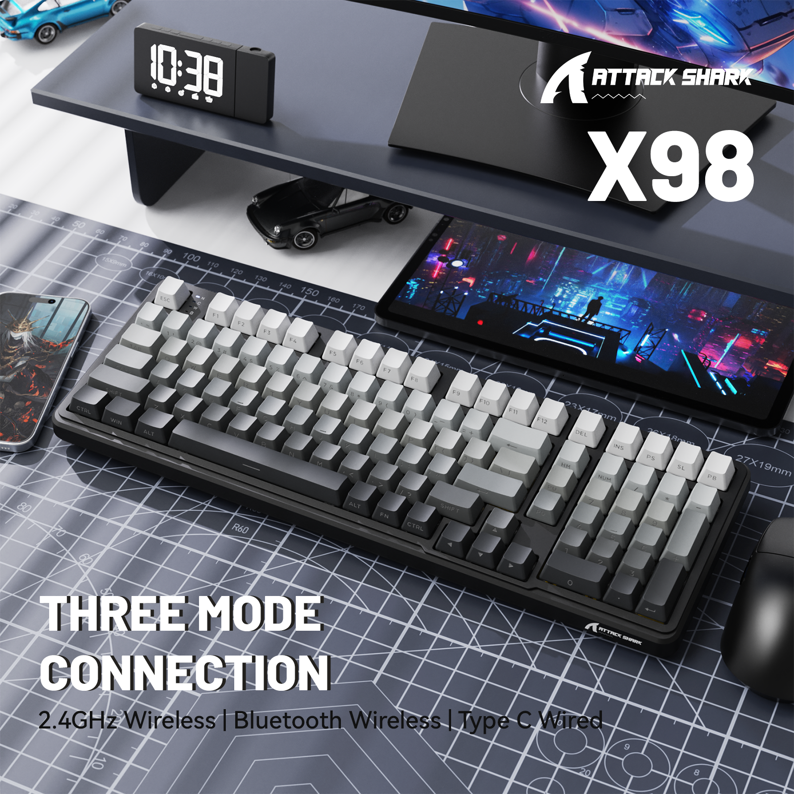 ATTACK SHARK X98 Full-size Wireless Mechanical Keyboard