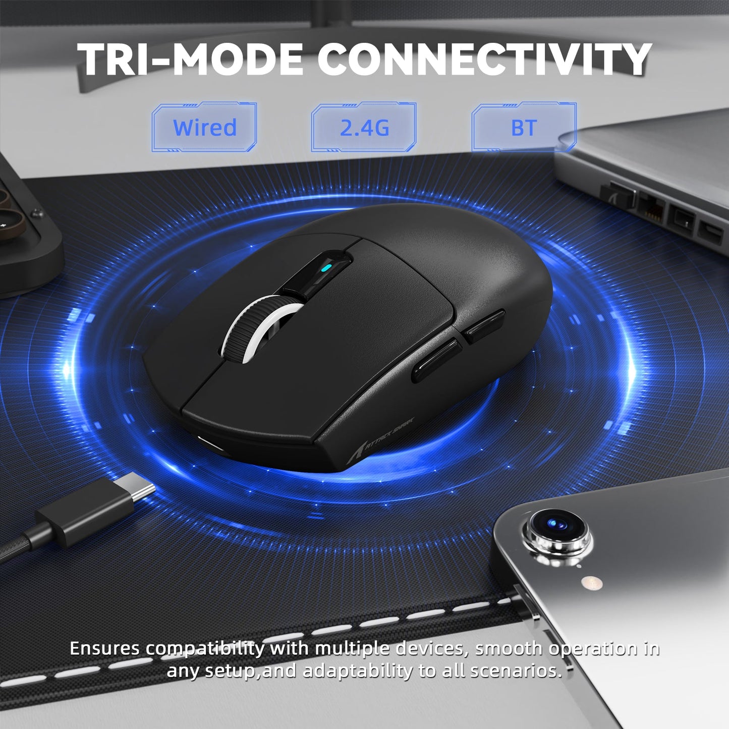 ATTACK SHARK G3 PRO Tri-mode Wireless Gaming Mouse with Charge Dock 25000 DPI Ultra Lightweight