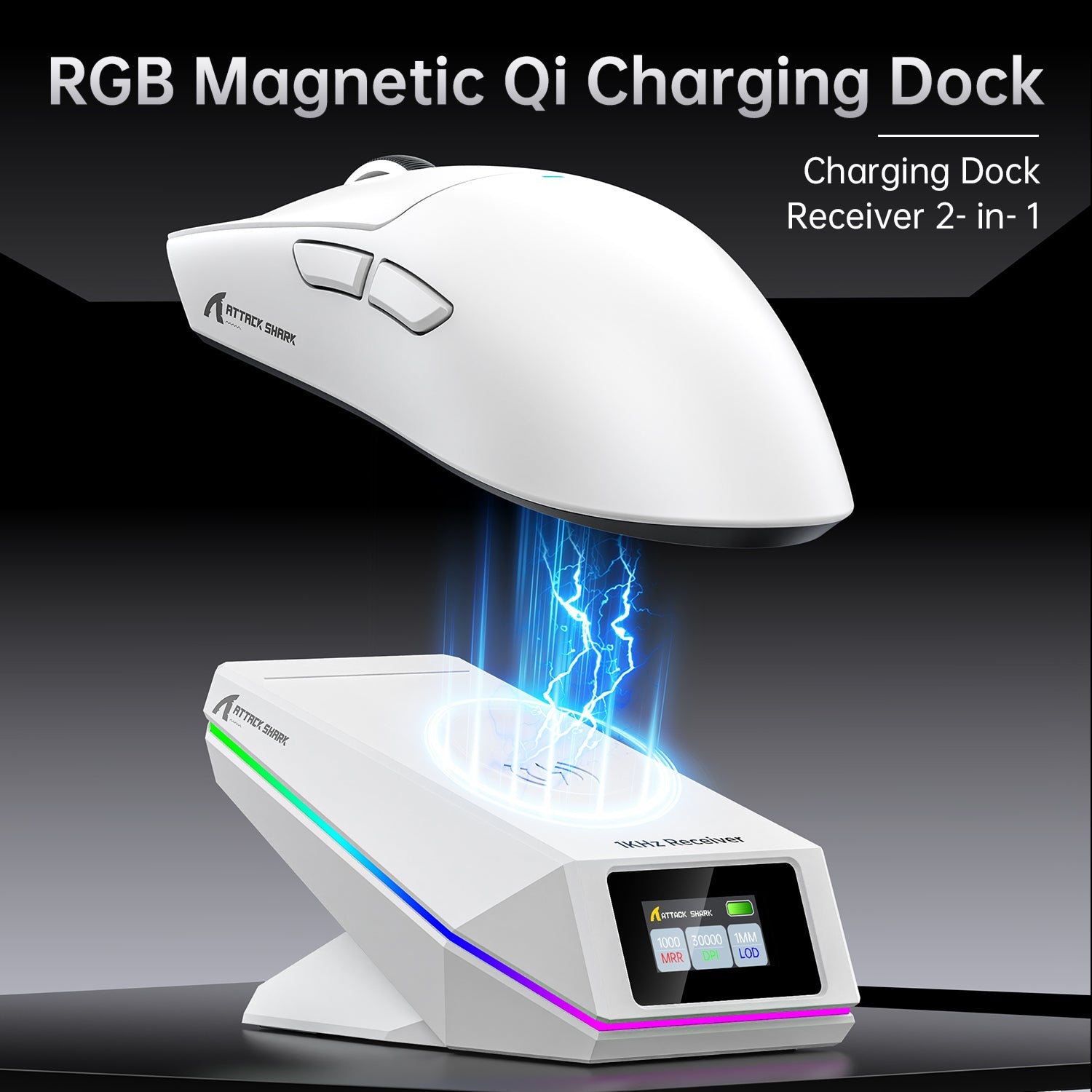 ATTACK SHARK X11 PRO V2 Wireless Gaming Mouse with TFT Display Charging Dock with C06 Coiled Cable